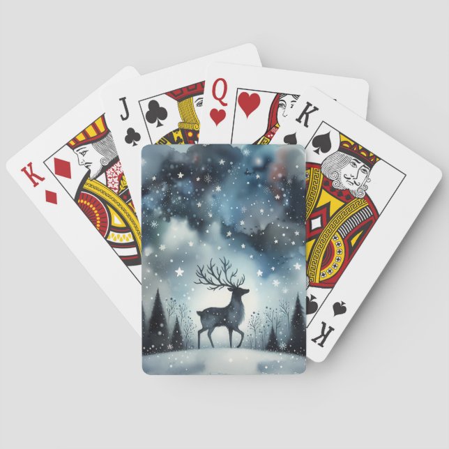 Starry Winter Night Deer  Casinokort (Baksidan)