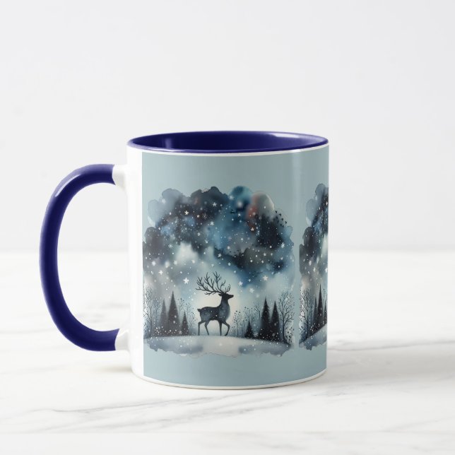 Starry Winter Night Deer Mugg (Vänster)