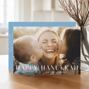 Starry Wish Elegant Hanukkah Photo Julkort