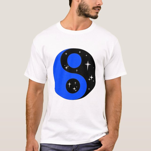 " Starry Ying Yang Symbol " T Shirt (Framsida)