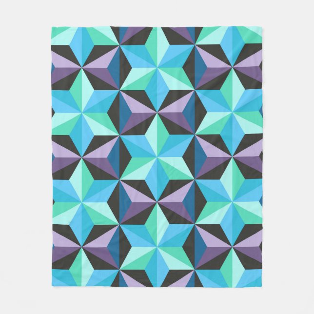 Stars Abstrakt Geometric Patchwork Fleecefilt (Framsidan)