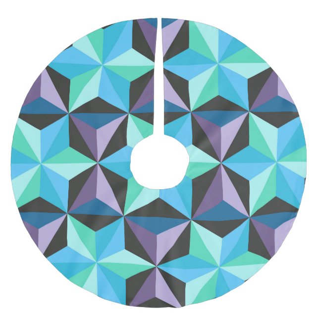 Stars Abstrakt Geometric Patchwork Julgransmatta Borstad Polyester (Framsidan)