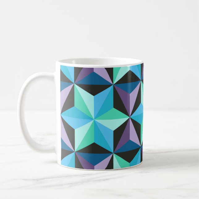 Stars Abstrakt Geometric Patchwork Kaffemugg (Vänster)