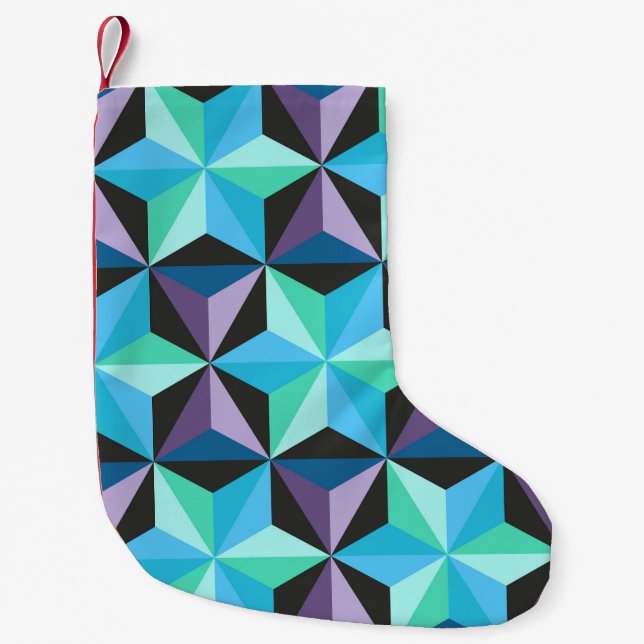 Stars Abstrakt Geometric Patchwork Liten Julstrumpa (Framsidan)
