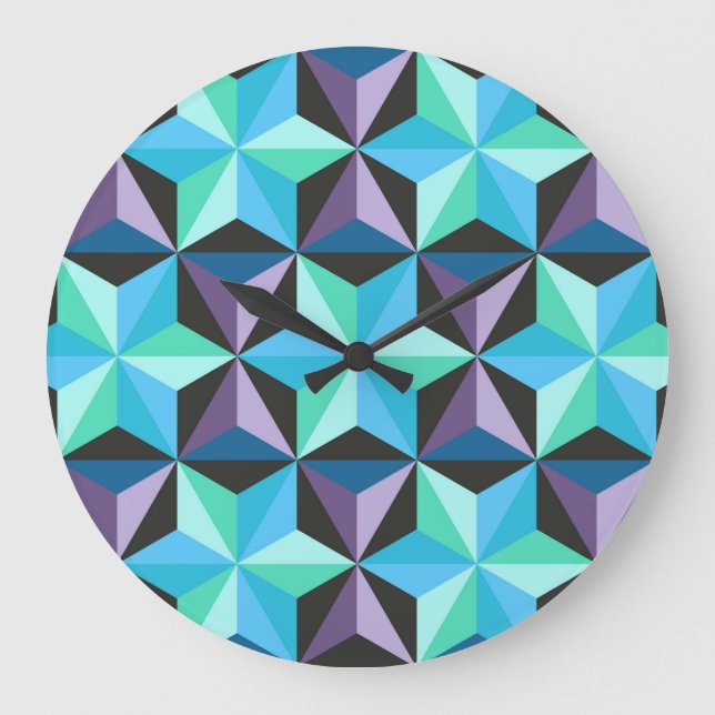 Stars Abstrakt Geometric Patchwork Stor Klocka (Framsida)