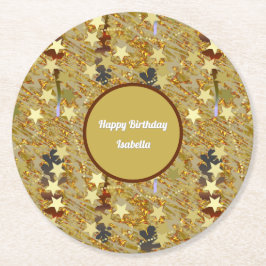 Stars and Sparkle Any Age Birthday Party Underlägg Papper Rund