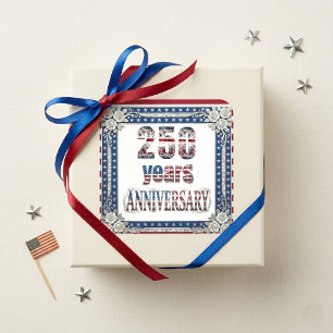 Stars And Stripes 250 år jubileum Patriotisk Fyrkantigt Klistermärke