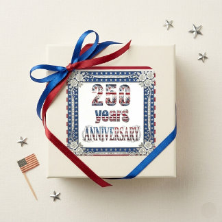 Stars And Stripes 250 år jubileum Patriotisk Fyrkantigt Klistermärke