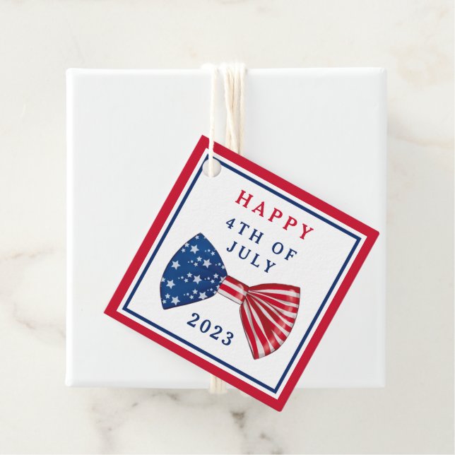 Stars And Stripes 4:e Juli Gåvor Etiketter (På plats)
