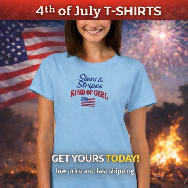 Stars and Stripes | 4 juli T-shirt för henne (Skapare uppladdad)