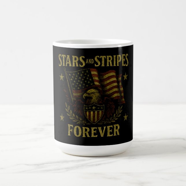 Stars and Stripes Forever - American Flag Pride Kaffemugg (Center)