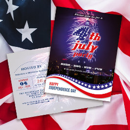 Stars and Stripes fyrverkerier 4:e Juli-inbjudan Vykort