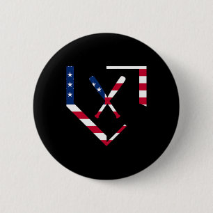 Stars And Stripes Home Plate Basebollträ Amerika Knapp