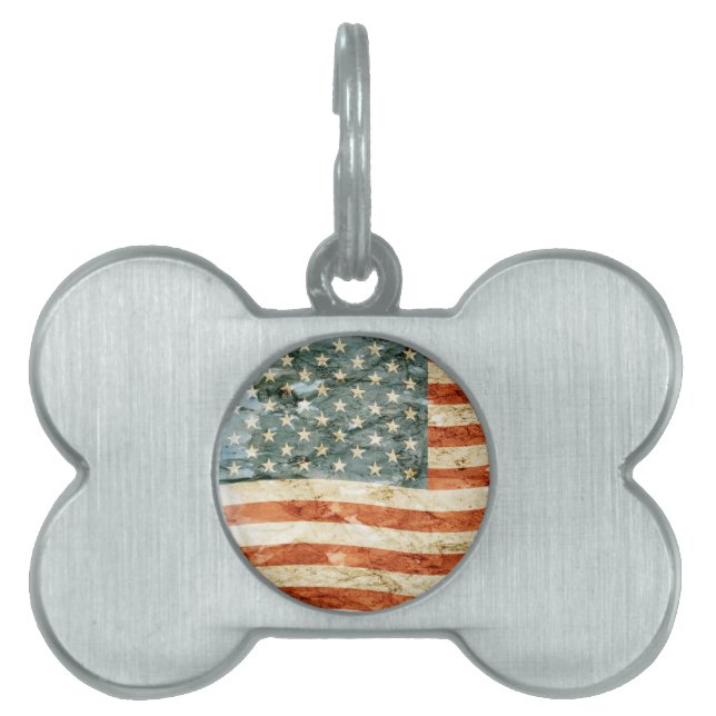 Stars and Stripes Namnbricka Husdjur (Framsidan)