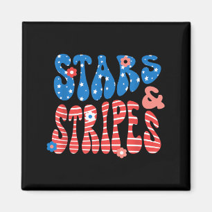 Stars and Stripes Självständighetsdag Patriotisk U Magnet