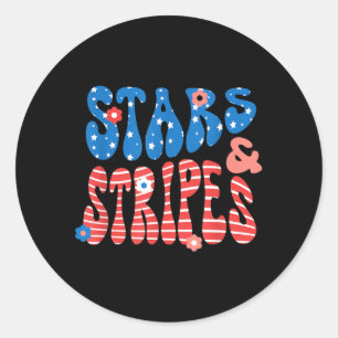 Stars and Stripes Självständighetsdag Patriotisk U Runt Klistermärke