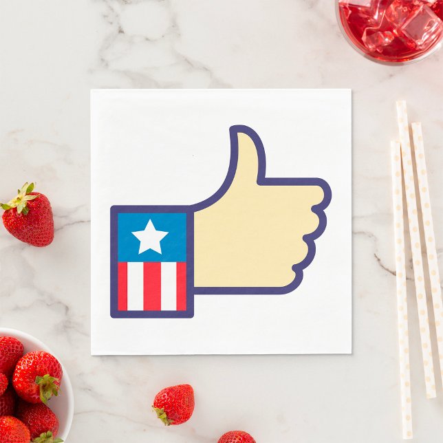 Stars And Stripes Thumbs Up American Napkins Pappersservett (Skapare uppladdad)