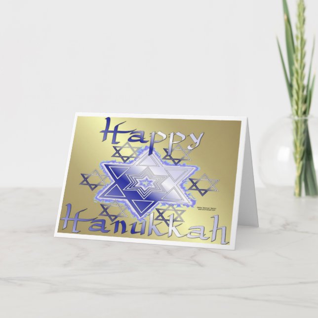 Stars av David Hanukkah Greeting Card Helgkort (Framsida)