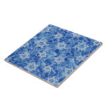 Stars av David Stached Glass Kakelplatta<br><div class="desc">Kvadratisk keramisk ruta med en bild av David (David Shields of David) i ett blåblått nedfläckad glas mönster. Se matchande mugg,  papper plåt och underlägg. Se hela Hanukkah Tile-samlingen under HEMMA-kategorin i avsnittet HELGDAGAR.</div>