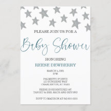 Stars Baby Shower Inbjudan
