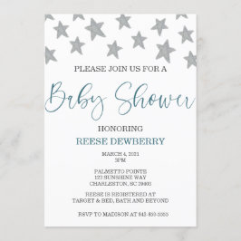 Stars Baby Shower Inbjudan
