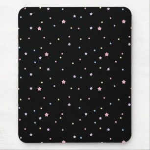 Stars Black and Pastel Färg Mouse Pad Musmatta