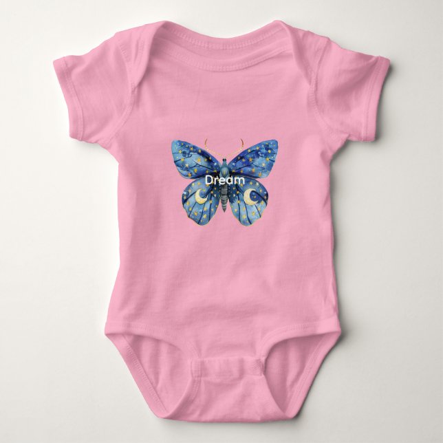 Stars Blue Butterfly T Shirt (Framsida)