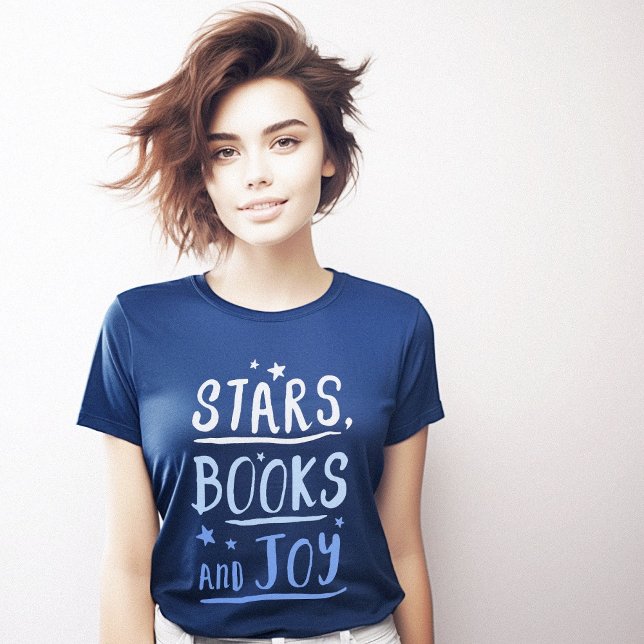 Stars Bokar Joy Lycklig T Shirt (Stars Books Joy Happy T-Shirt)