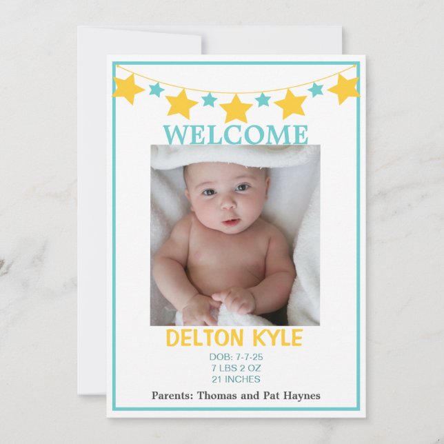 Stars Boys Photo Baby annons Meddelande (Framsida)