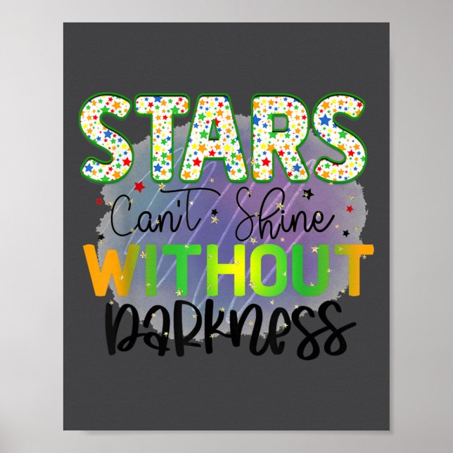 Stars Can't Shine Without Darkness Motivational Qu Poster (Framsidan)