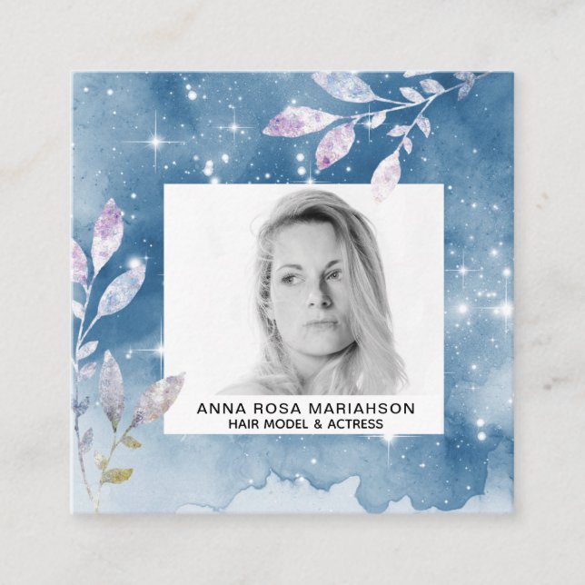 *~* Stars Chic Popular Hair Model Actress PHOTO Fyrkantigt Visitkort (Framsida)