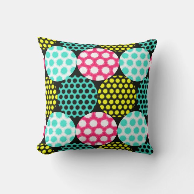 stars circles seamless pattern in multicolor pop s kudde (Framsida)
