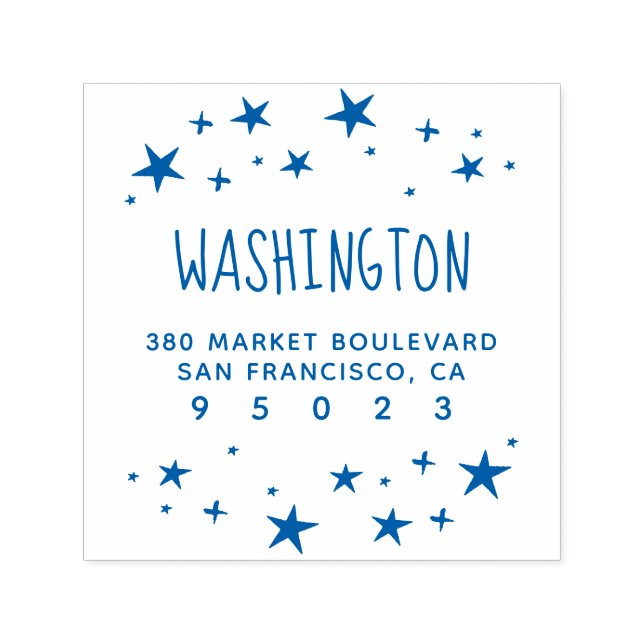 Stars Confetti Hand-skriftlig Namn & Returadress Självfärgande Stämpel (Design)