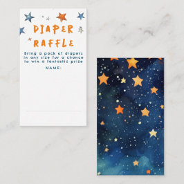 Stars Diaper Raffle Baby Shower Biljett Tilläggskort