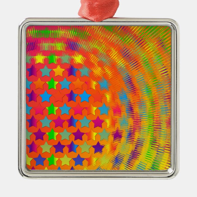 Stars Exploderad kvadratisk ornament (Framsidan)