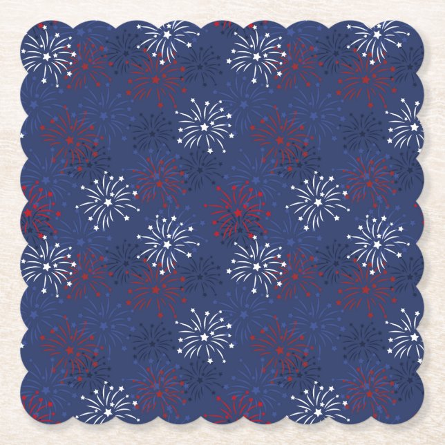 Stars & Fireworks: Independence day Firande Underlägg Papper (Framsida)