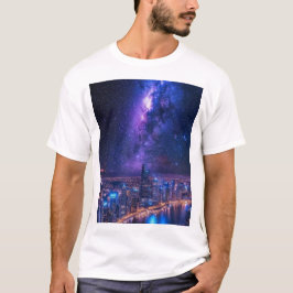 Stars: Futuristiska Skyline under Galactic T Shirt