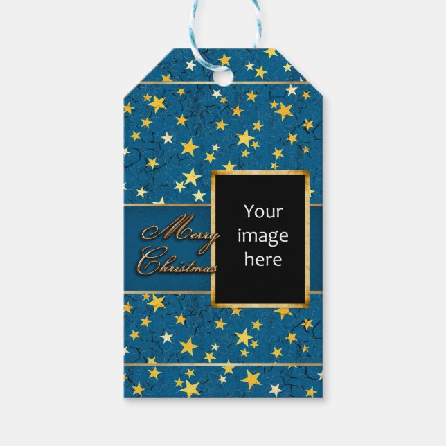 Stars Gift-Märkre med foto och text Presentetikett (Framsidan)