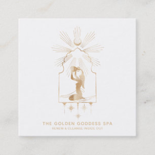 *~* Stars Golden Godding Måne Bathing Urn Spa Fyrkantigt Visitkort