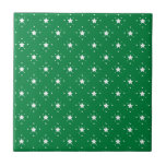 Stars Green Christmas Background Kakelplatta<br><div class="desc">Green and white decorative pattern,  festive for Christmas.</div>