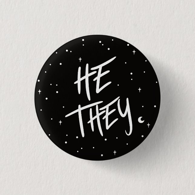 Stars Han/de Pronounouns 3 cm Round Badge Knapp (Framsida)