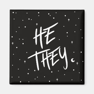 Stars Han/de Pronouns Magnet