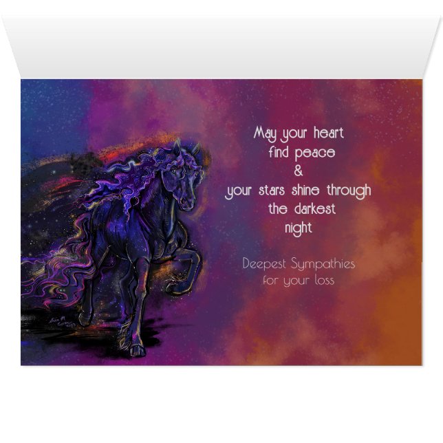 Stars hästsympati hälsningskort (Insidan Horizontal (UnderSidan))