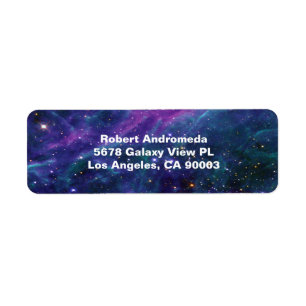 Stars i Tarantula Nebula Blue Hue, ZGOS, Adress Returadress Etikett