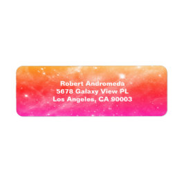 Stars i Tarantula Nebula Orange Rosa Adress Returadress Etikett
