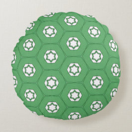 Stars in a honeycomb mint green circular pillow rund kudde