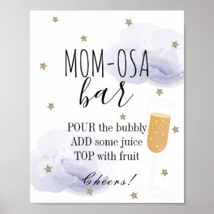Stars & Lavender Clouds Baby Shower Mamma-osa Pub Poster