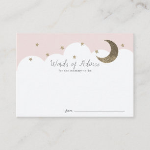 Stars Måne & Clouds Rosa Baby Shower Adapter Tilläggskort