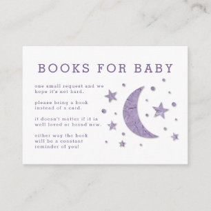 Stars Måne Lavender Baby Shower Bok-begärandekort Tilläggskort