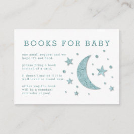 Stars Måne Mint Baby Shower Bok Request Card Tilläggskort